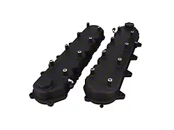 Top Street Performance Cast Aluminum Valve Covers with Coil Mounts; Black (16-24 V8 Camaro)