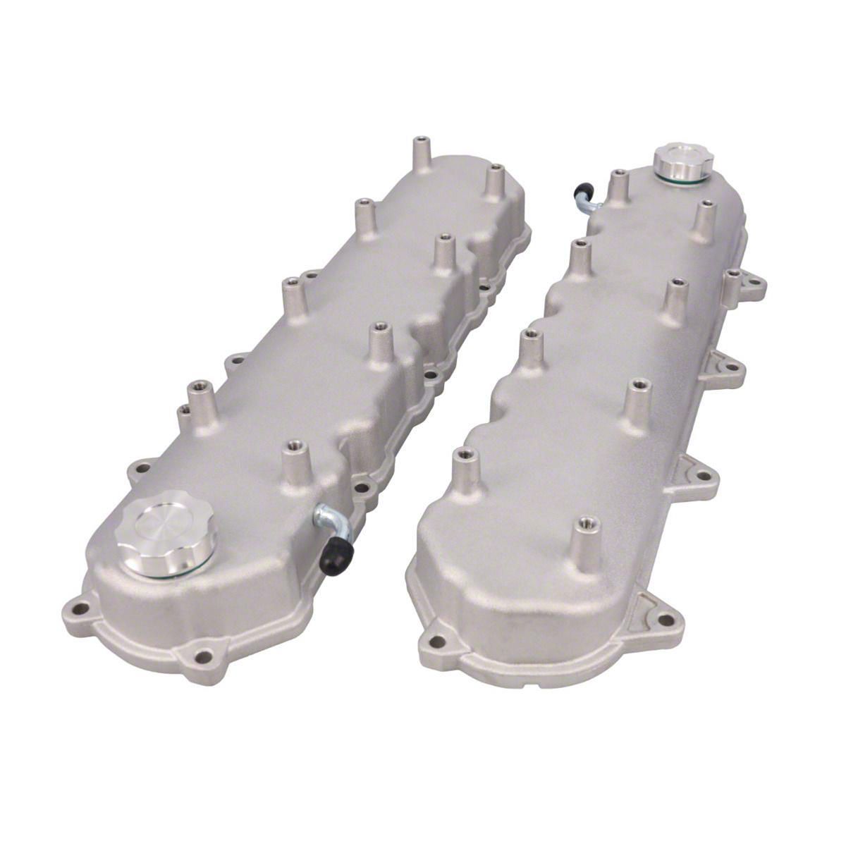 Top Street Performance Cast Aluminum Valve Covers with Coil Mounts; Satin (16-24 V8 Camaro)