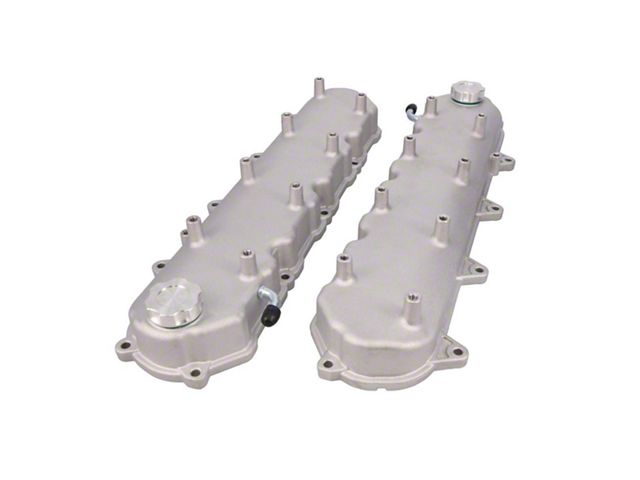 Top Street Performance Cast Aluminum Valve Covers with Coil Mounts; Satin (16-24 V8 Camaro)