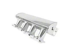 Top Street Performance 102mm Fabricated Aluminum Angled Low Profile Intake Manifold; Clear Anodized (97-04 Corvette C5; 05-07 Corvette C6 Base)