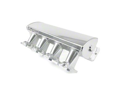 Top Street Performance 102mm Fabricated Aluminum Angled Low Profile Intake Manifold; Clear Anodized (97-04 Corvette C5; 05-07 Corvette C6 Base)
