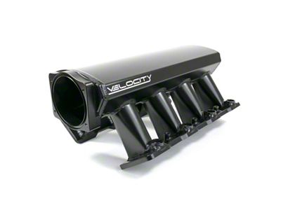 Top Street Performance 102mm Fabricated Aluminum Straight Angle Hi Ram Intake Manifold; Black Anodized (97-04 Corvette C5; 05-07 Corvette C6 Base)