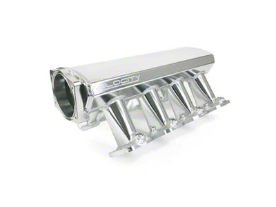 Top Street Performance 102mm Fabricated Aluminum Straight Angle Hi Ram Intake Manifold; Clear Anodized (97-04 Corvette C5; 05-07 Corvette C6 Base)