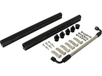 Top Street Performance Billet Aluminum High Performance Fuel Rail Kit; Black Anodized (97-04 Corvette C5; 05-07 Corvette C6 Base)