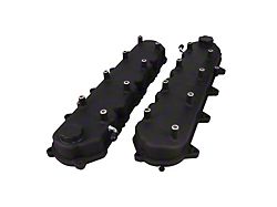 Top Street Performance Cast Aluminum Valve Covers with Coil Mounts; Black (14-19 Corvette C7)