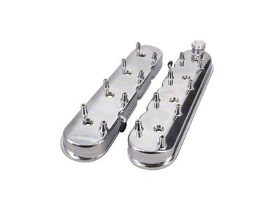 Top Street Performance Cast Aluminum Valve Covers; Polished (97-13 Corvette C5 & C6)