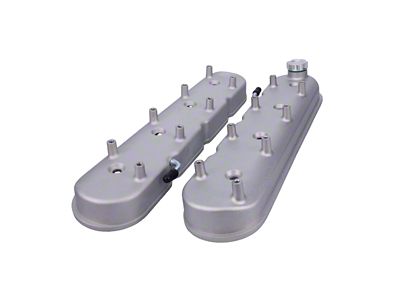 Top Street Performance Cast Aluminum Valve Covers; Satin (97-13 Corvette C5 & C6)