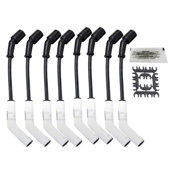 Top Street Performance Corvette Spark Plug Wire Set; Black and White