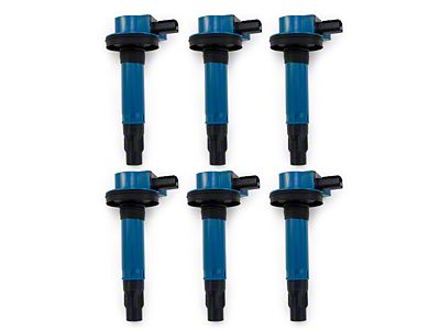Top Street Performance Coil on Plug Ignition Coils; Blue (11-17 Mustang V6)