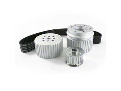 Top Street Performance Small Block Ford Gilmer Style Pulley Kit; Satin (79-95 V8 Mustang w/o A/C)