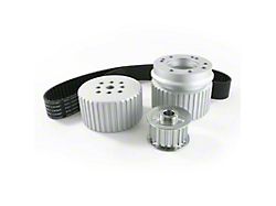 Top Street Performance Small Block Ford Gilmer Style Pulley Kit; Satin (79-95 V8 Mustang w/o A/C)