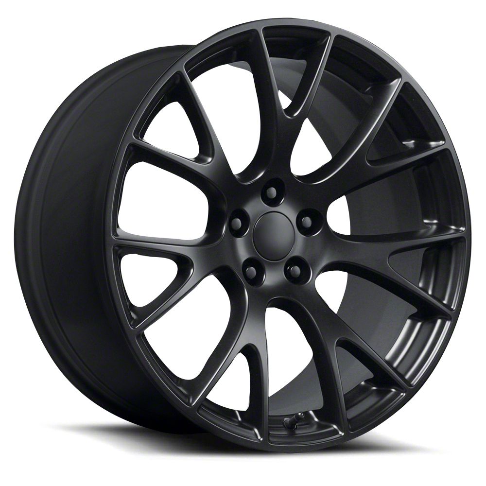 Charger Hellcat Satin Black Wheel; 22x9.5; 18mm Offset (06-10 RWD ...