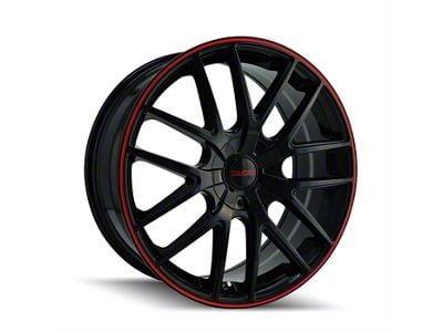 Touren TR60 Gloss Black with Red Ring Wheel; 20x8.5 (06-10 RWD Charger)