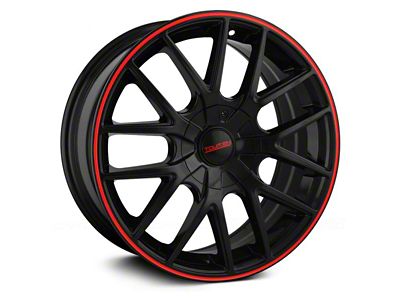Touren TR60 Gloss Black with Red Ring Wheel; 17x7.5 (10-14 Mustang GT w/o Performance Pack, V6)
