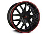Touren TR60 Gloss Black with Red Ring Wheel; 20x8.5; 40mm Offset (10-14 Mustang GT w/o Performance Pack, V6)