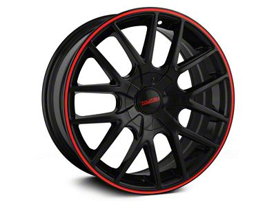 Touren TR60 Gloss Black with Red Ring Wheel; 20x8.5; 20mm Offset (16-24 Camaro, Excluding ZL1)