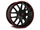 Touren TR60 Gloss Black with Red Ring Wheel; 17x7.5 (21-24 Mustang Mach-E, Excluding GT)