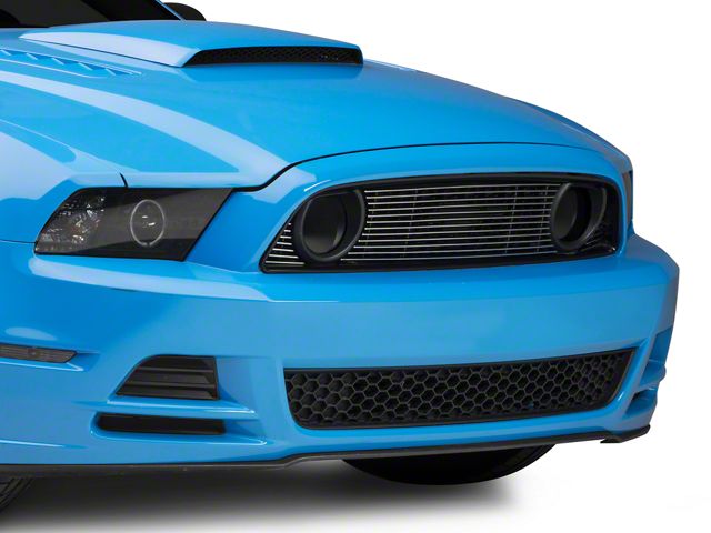 T-REX Grilles Billet Series Pony Delete Upper Overlay Grille; Polished (13-14 Mustang GT)