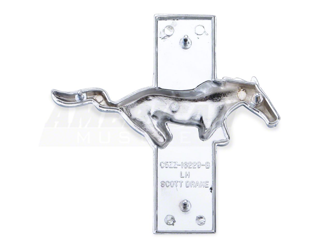 Modern Billet Mustang Running Pony Tri-Bar Grille Emblem 17106