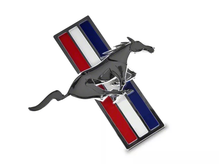 Ford Mustang Tri-Bar Pony Fender Emblem; Right Side