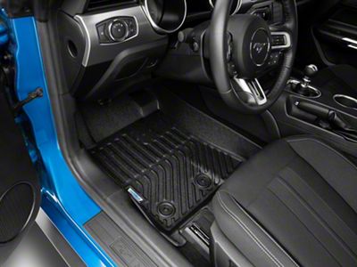 TruShield Precision Molded Front and Rear Floor Liners; Black (15-24 Mustang)