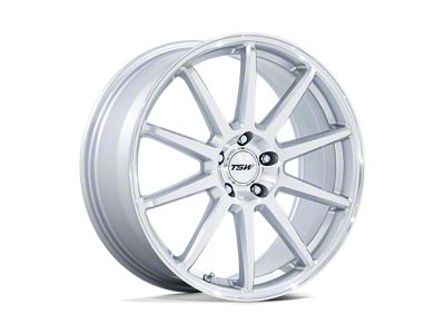 TSW Canard Gloss Silver with Machined Face Wheel; 19x10.5; 25mm Offset (05-09 Mustang)