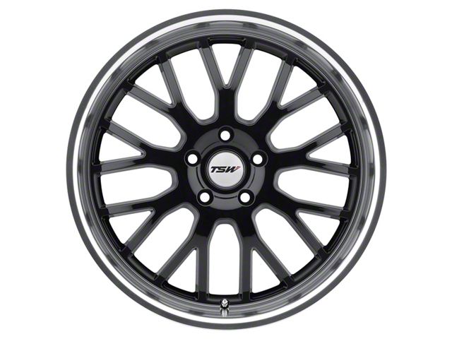 TSW Tremblant Gloss Black with Mirror Cut Lip Wheel; Rear Only; 20x10 (2024 Mustang)