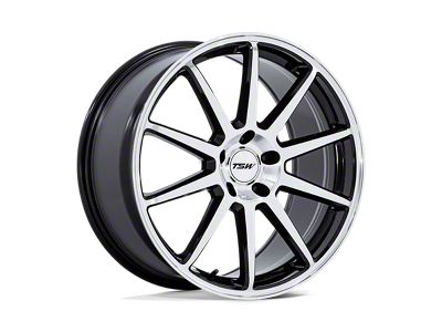 TSW Canard Gloss Black with Machined Face Wheel; 19x9.5; 20mm Offset (94-98 Mustang)