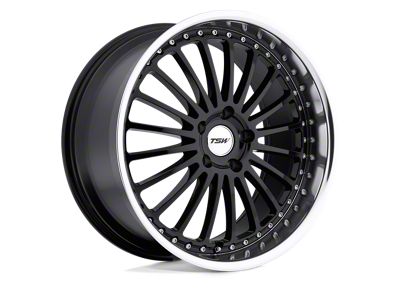 TSW Silverstone Gloss Black with Mirror Cut Lip Wheel; Rear Only; 20x10; 25mm Offset (99-04 Mustang)