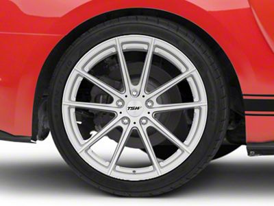 TSW Bathurst Silver Wheel; Rear Only; 20x10 (15-23 Mustang GT, EcoBoost, V6)