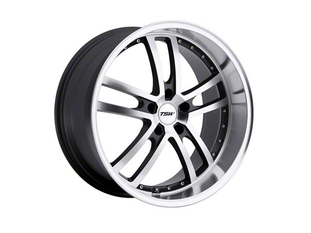 TSW Cadwell Gunmetal with Mirror Cut Face Wheel; Rear Only; 20x10 (15-23 Mustang GT, EcoBoost, V6)