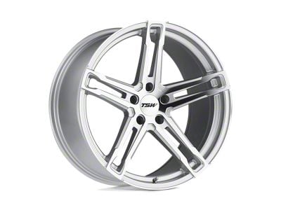 TSW Mechanica Silver with Mirror Cut Face Wheel; Rear Only; 18x10.5; 27mm Offset (16-24 Camaro, Excluding SS w/ 6-Piston Front Calipers & ZL1)
