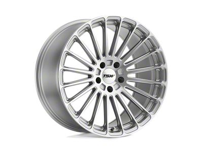 TSW Turbina Titanium Silver with Mirror Cut Face Wheel; 18x8.5; 15mm Offset (16-24 Camaro, Excluding SS w/ 6-Piston Front Calipers & ZL1)