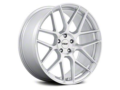 TSW Lasarthe Gloss Silver Machined Wheel; Rear Only; 22x10.5; 15mm Offset (08-23 RWD Challenger, Excluding Widebody)