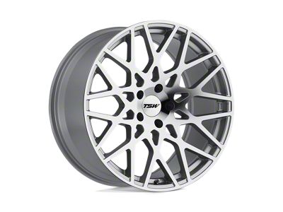 TSW Vale Silver with Mirror Cut Face Wheel; Front Only; 19x8.5; 30mm Offset (20-25 Corvette C8, Excluding Z06)