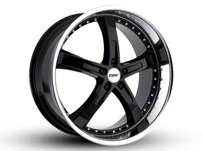 TSW Jarama Gloss Black with Mirror Cut Lip Wheel; Rear Only; 20x10; 40mm Offset (15-23 Mustang EcoBoost w/o Performance Pack, V6)