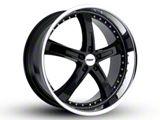 TSW Jarama Gloss Black with Mirror Cut Lip Wheel; Rear Only; 20x10 (15-23 Mustang EcoBoost w/o Performance Pack, V6)