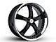 TSW Jarama Gloss Black with Mirror Cut Lip Wheel; 20x8.5 (15-23 Mustang EcoBoost w/o Performance Pack, V6)