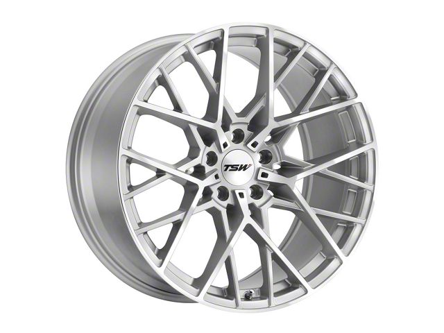TSW Sebring Gloss Silver with Mirror Cut Face Wheel; 18x8.5 (21-24 Mustang Mach-E, Excluding GT)