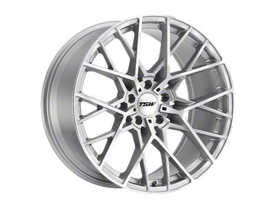 TSW Sebring Gloss Silver with Mirror Cut Face Wheel; Rear Only; 20x10; 40mm Offset (21-25 Mustang Mach-E)