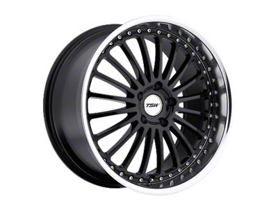 TSW Silverstone Gloss Black with Mirror Cut Lip Wheel; 20x8.5; 40mm Offset (21-25 Mustang Mach-E)