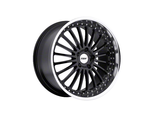 TSW Silverstone Gloss Black with Mirror Cut Lip Wheel; 20x8.5 (21-23 Mustang Mach-E)