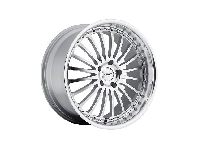 TSW Silverstone Silver with Mirror Cut Lip Wheel; 20x8.5 (21-24 Mustang Mach-E)