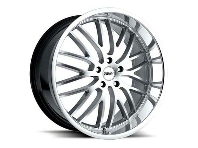 TSW Snetterton Hyper Silver with Mirror Cut Lip Wheel; 18x8 (21-24 Mustang Mach-E, Excluding GT)