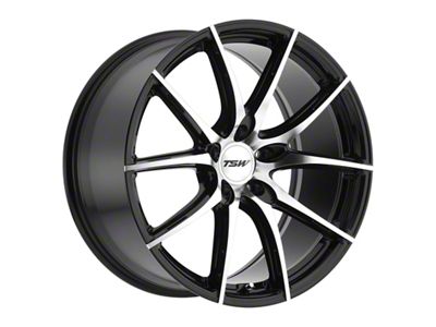 TSW Sprint Gloss Black with Mirror Cut Face Wheel; 19x8.5; 40mm Offset (21-25 Mustang Mach-E)