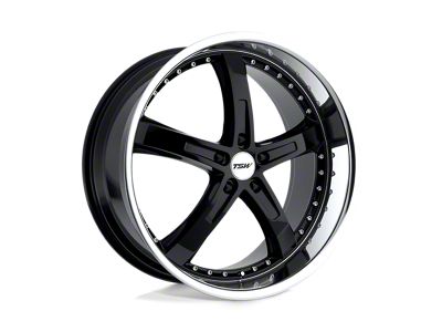 TSW Jarama Gloss Black with Mirror Cut Lip Wheel; 17x8; 40mm Offset (24-25 Mustang)