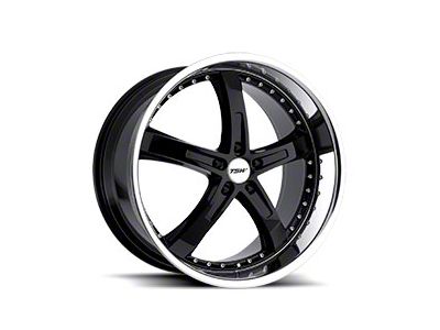 TSW Jarama Gloss Black with Mirror Cut Lip Wheel; Rear Only; 20x10; 40mm Offset (10-14 Mustang GT w/o Performance Pack, V6)
