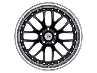 TSW Valencia Gloss Black with Mirror Cut Lip Wheel; Rear Only; 19x9.5; 40mm Offset (10-14 Mustang)