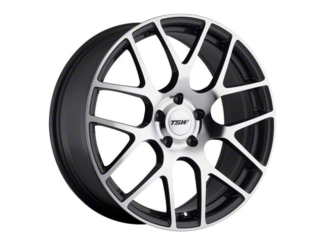 TSW Nurburgring Gunmetal with Mirror Cut Face Wheel; Rear Only; 20x10 (15-23 Mustang GT, EcoBoost, V6)