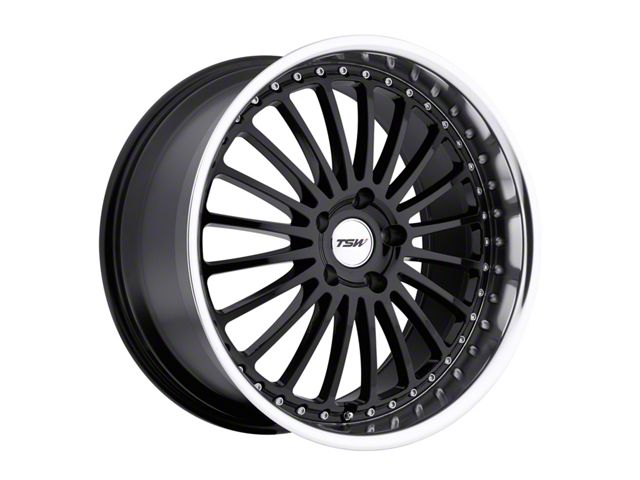 TSW Silverstone Gloss Black with Mirror Cut Lip Wheel; 20x8.5 (05-09 Mustang)